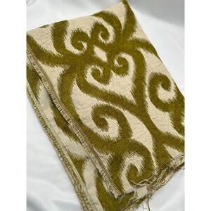 Vintage Fabric Green/Beige Retro Mid Century Chair Upholstery 54" x 50" Rare